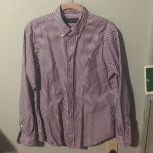 Striped purple polo buttondown